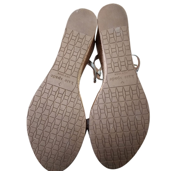 Kate Spade Metallic Silver Cork Wedge Sandals – Size 8M - Picture 11 of 11